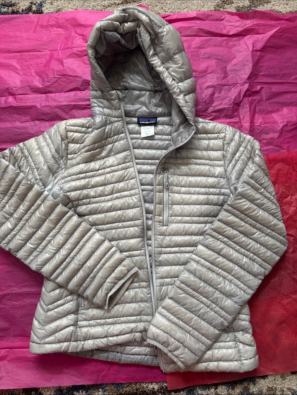 Patagonia Lightweight Hooded Puffer Jacket - Taupe